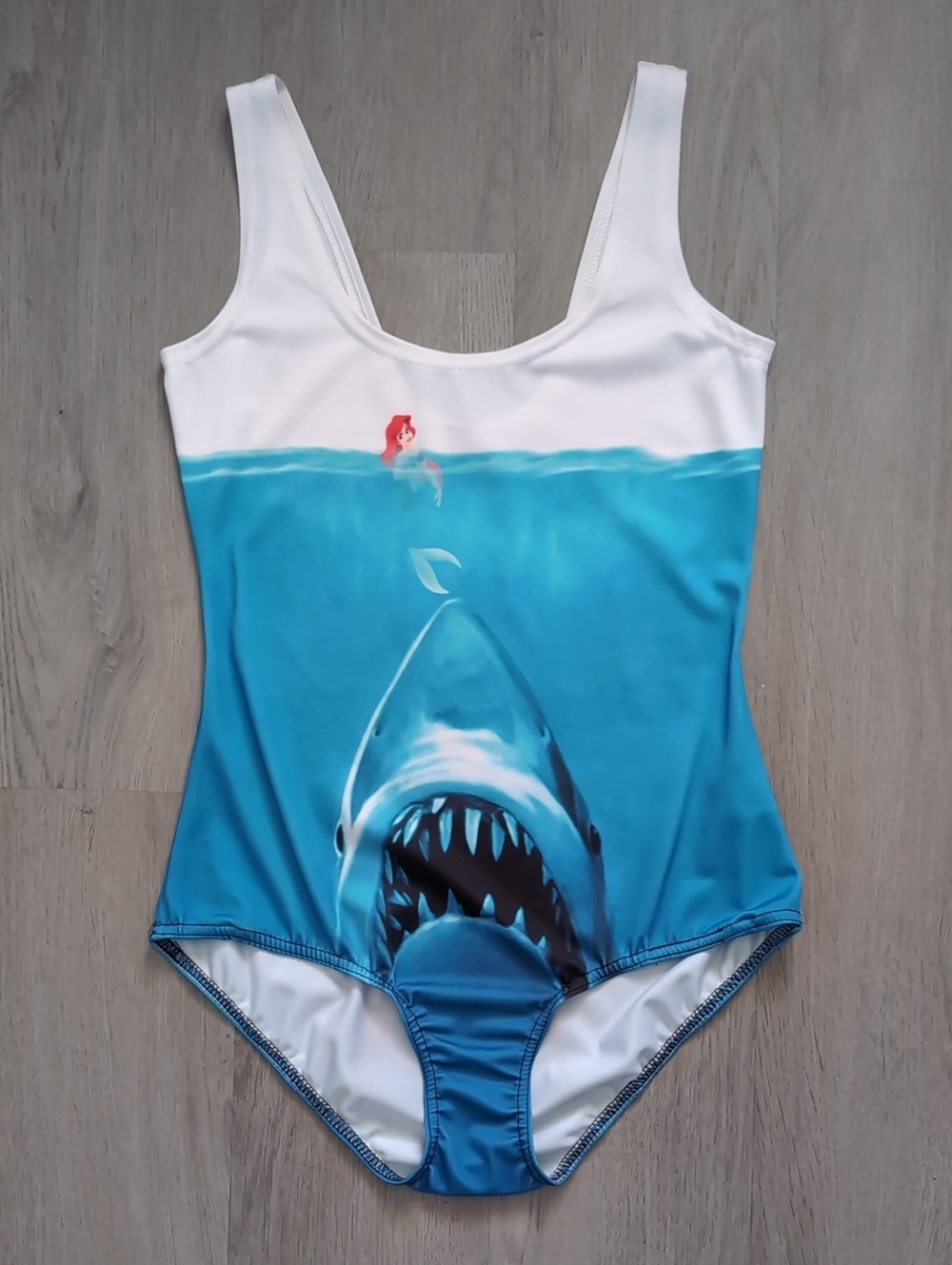 Little Mermaid & Jaws Graphic One-Piece Bodysuit / OS